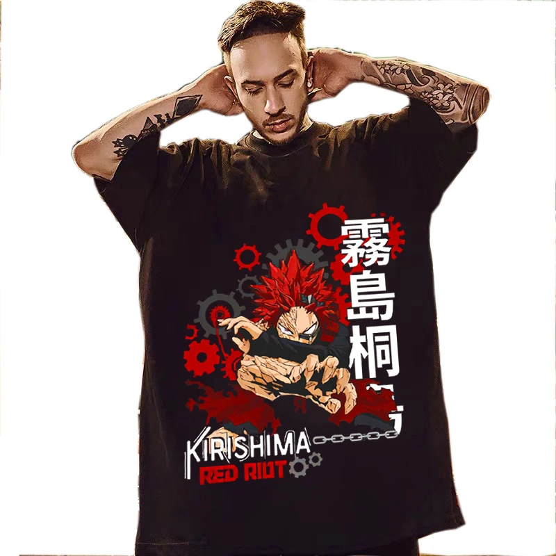 

Anime Eijiro Kirishima T-shirts Vintage Manga Tops Plus Size T Shirt Tee Graphic Women T Shirt My Hero Academia Tee Casual Tops
