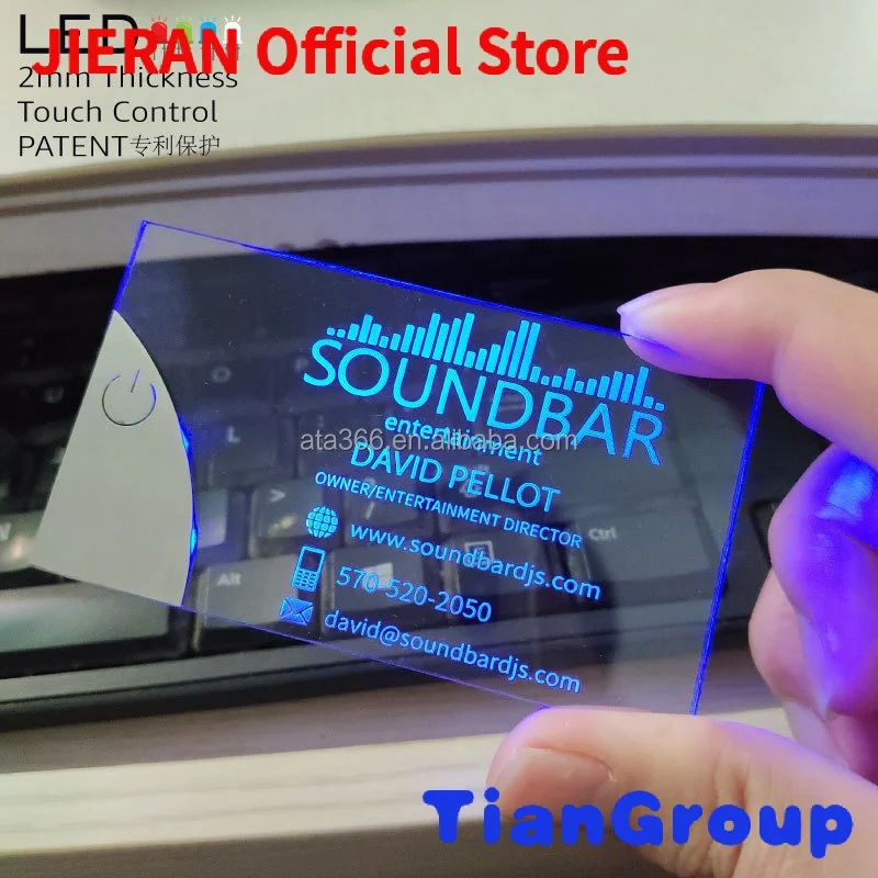 

7 Unique Glow Invitations LED Business Card Luxury Design Business Cards Custom Holographic Glowing Light NFC Business Cards