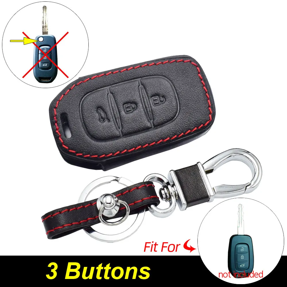 Кожаный чехол для ключей от машины для Renault Symbol Dacia Stepway Duster Logan Lodgy 2013-2021, защитный чехол для пульта дистанционного управления