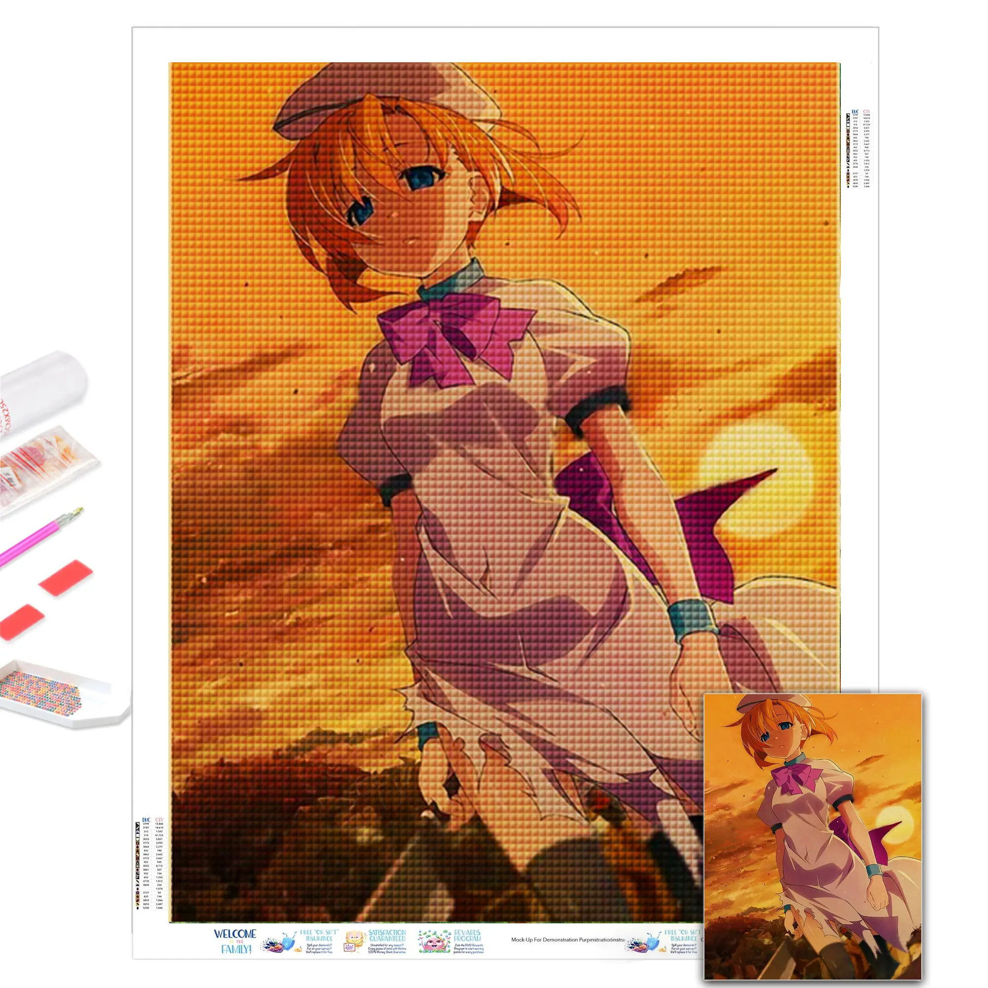 

Мультяшное аниме, алмазная живопись Higurashi, полноразмерная 5D картина, Алмазная мозаика, вышивка крестиком, набор для домашнего декора