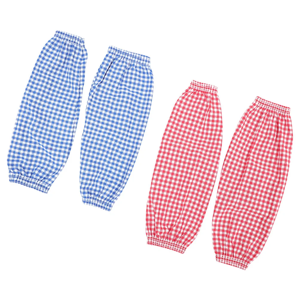 

2 Pairs Plaid Premium Convenient Oversleeve Oil Proof Arm Sleeves Cover for Home