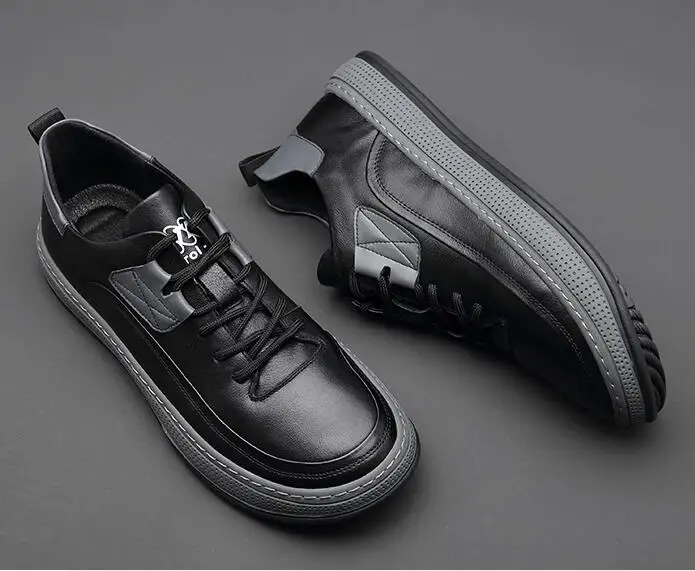 Новинка 2022 кожаные кроссовки мужские повседневные клоуна из воловьей кожи с