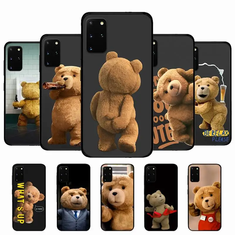 

Teddy Bear Couple Cartoon Phone Case for Samsung S10 21 20 9 8 plus lite S20 UlTRA 7edge