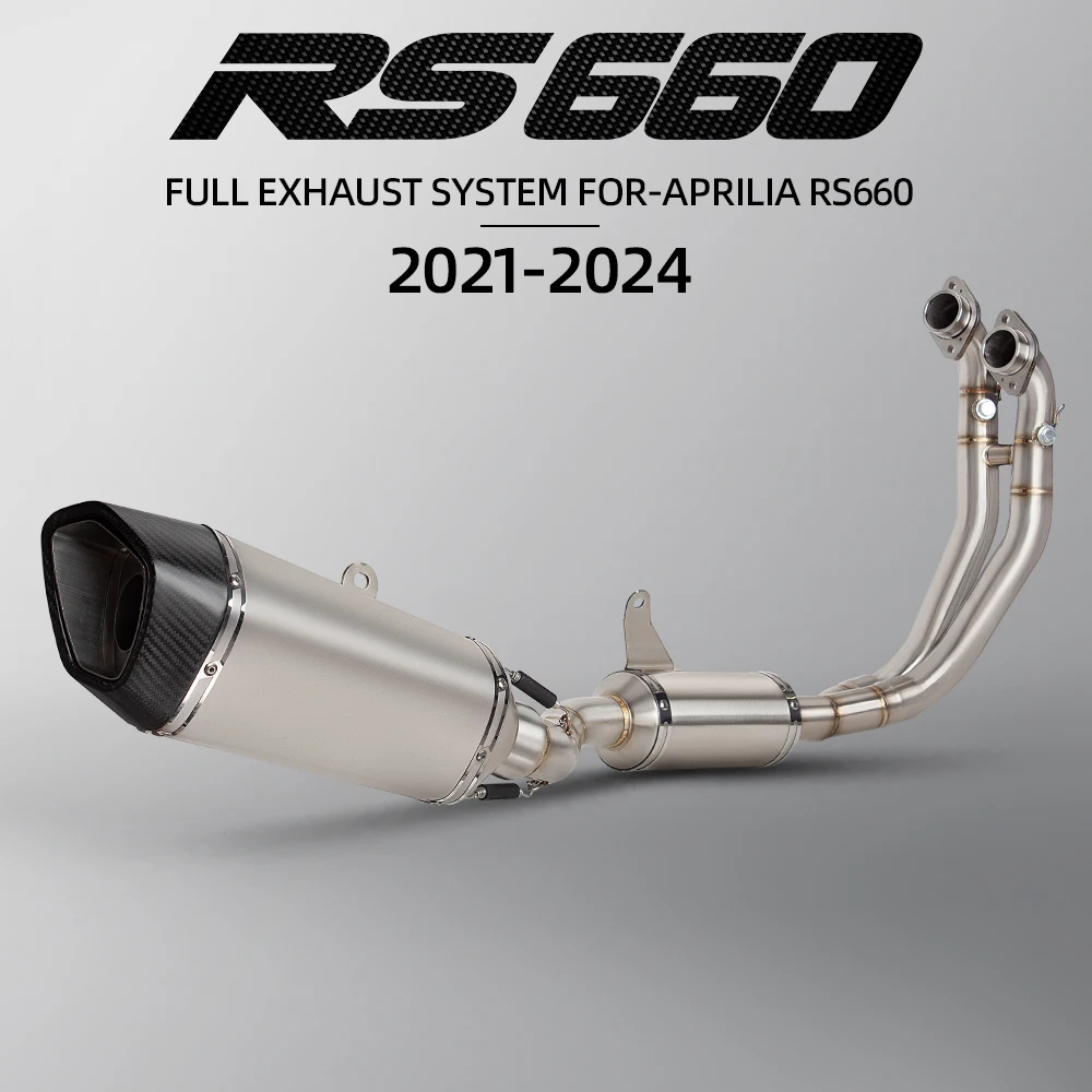 

Выхлопная система Slip-On для Aprilia RS660 RS 660 Tuono 660 2021-2024, полная система, передняя соединительная труба, карбоновый глушитель