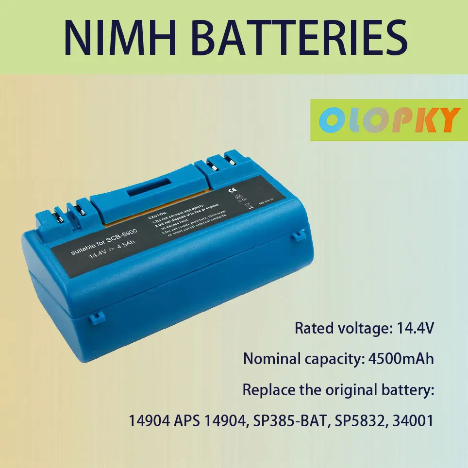 

Сменная аккумуляторная батарея для пылесоса iRobot Scooba, 14,4 В, 4500 мАч, Nimh 340, 34001, 380, 385, 390, 5800, 5900, 6000
