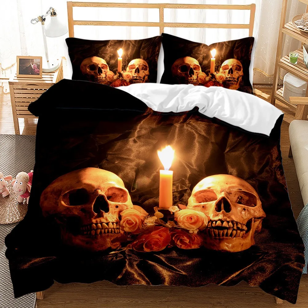 

3D Flower Skull Deadpool Duvet cover set 240x220 200x200 Bedding set Twin Queen King Double Bed linens Quilt cover Bedclothes