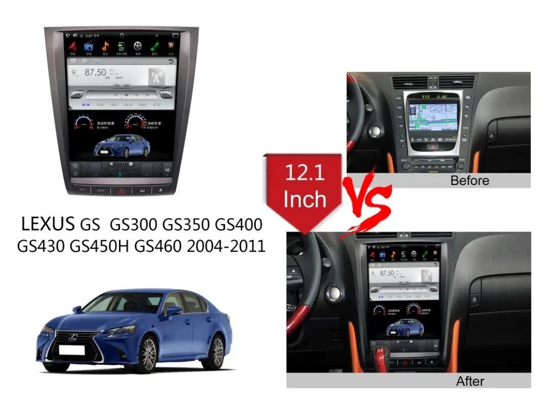 Фото Для Lexus Gs Gs300 Gs350 Gs400 Gs430 Gs460 2004-2011 Android Carplay Радиоплеер Автомобильный GPS-навигатор Стерео Экран головного устройства №3