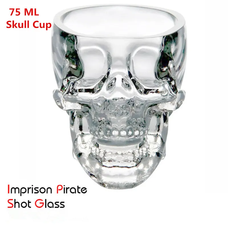 Креативная стеклянная винная бутылка в виде черепа с деревянной пробкой