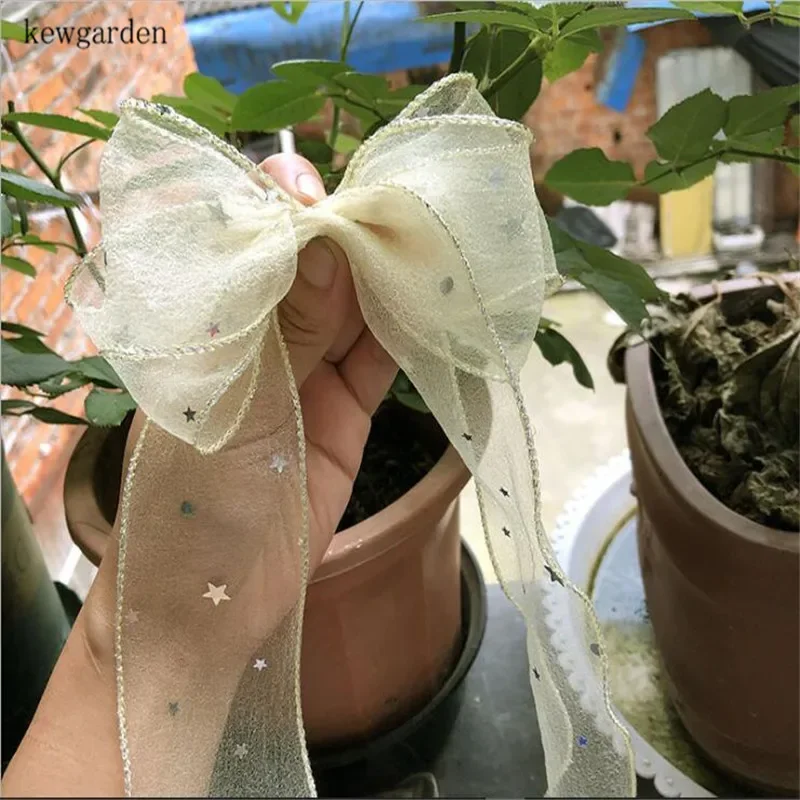 Kewgarden звёздные блестки серебряная строчка фотоэлемент 5 см 2 дюйма Бант сделай сам