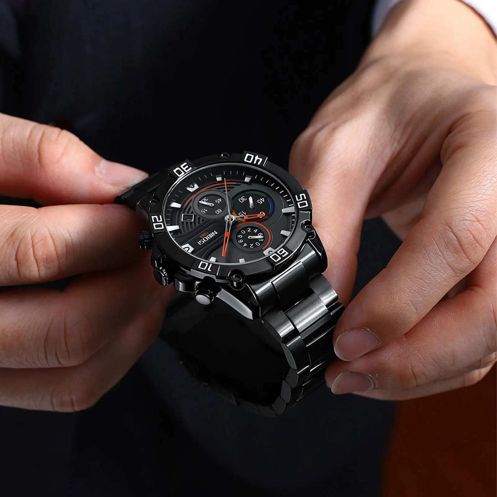 NIBOSI 2022 New Watch For Men Luxury Gold Fashion Quartz Clock Analog Chronograph Sport Waterproof Wristwatch Relogio Masculino enlarge