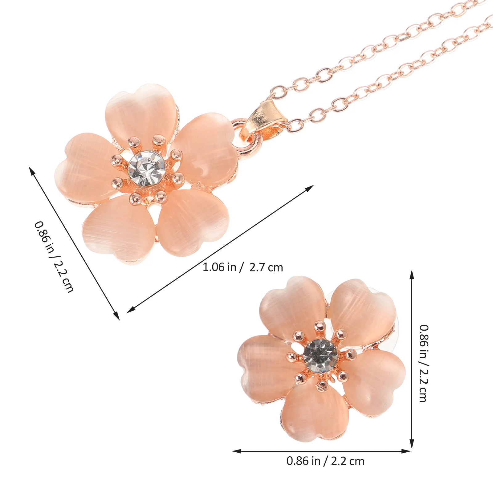 Ожерелье серьги-гвоздики стиль вишни элегантные серьги для женщин и девочек