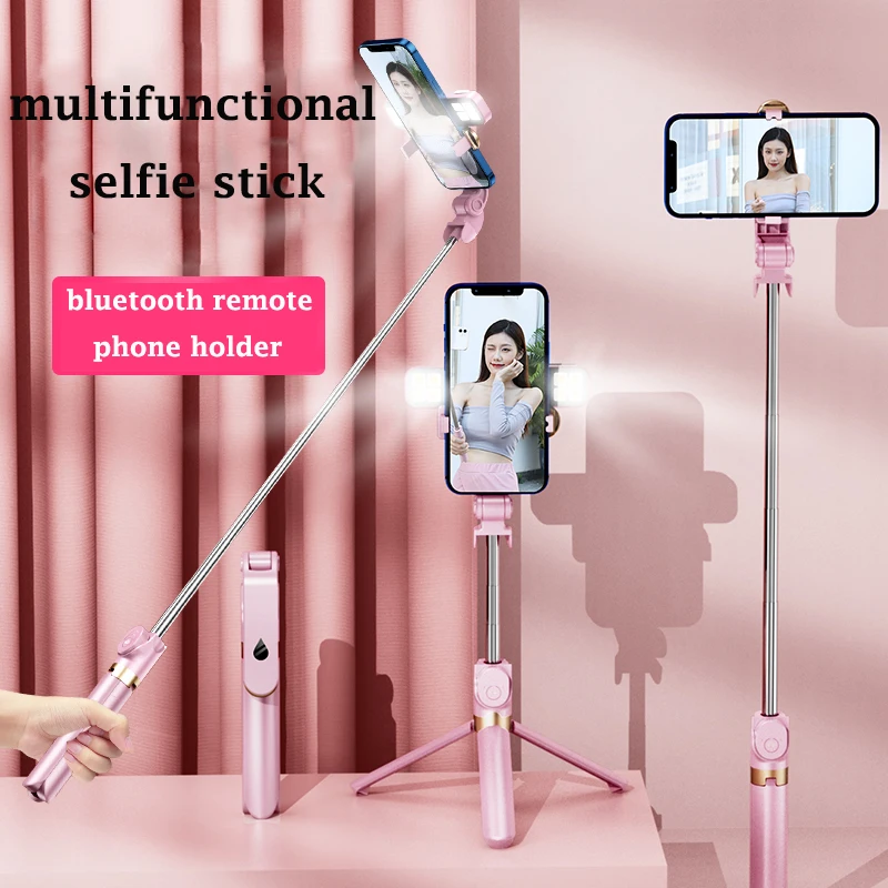 

Bluetooth Selfie Stick Mini Tripod Extendable Monopod with fill light Remote shutter For IOS Android Phone 360° Rotation Stand