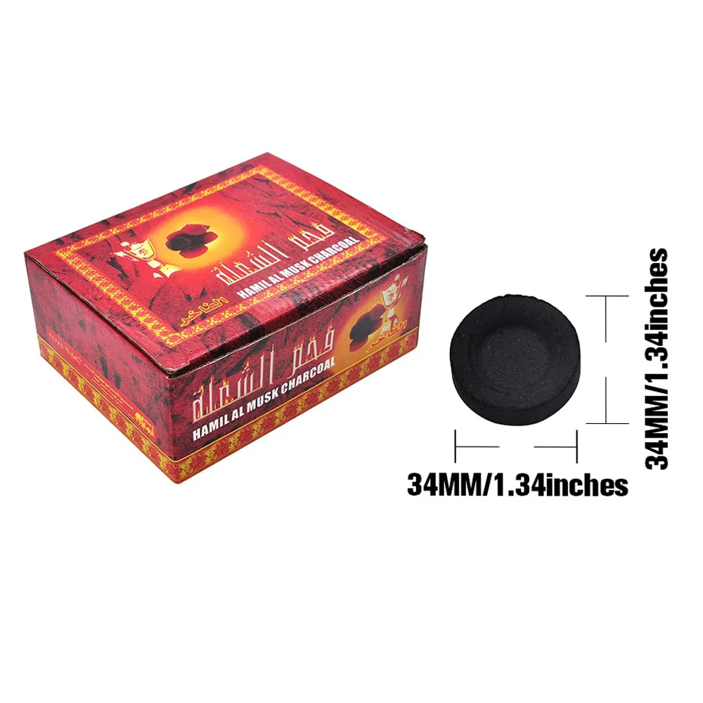 

100pcs/pack hookah hookah charcoal quick burning tasteless smokeless coconut high quality hookah hookah incense charcoal