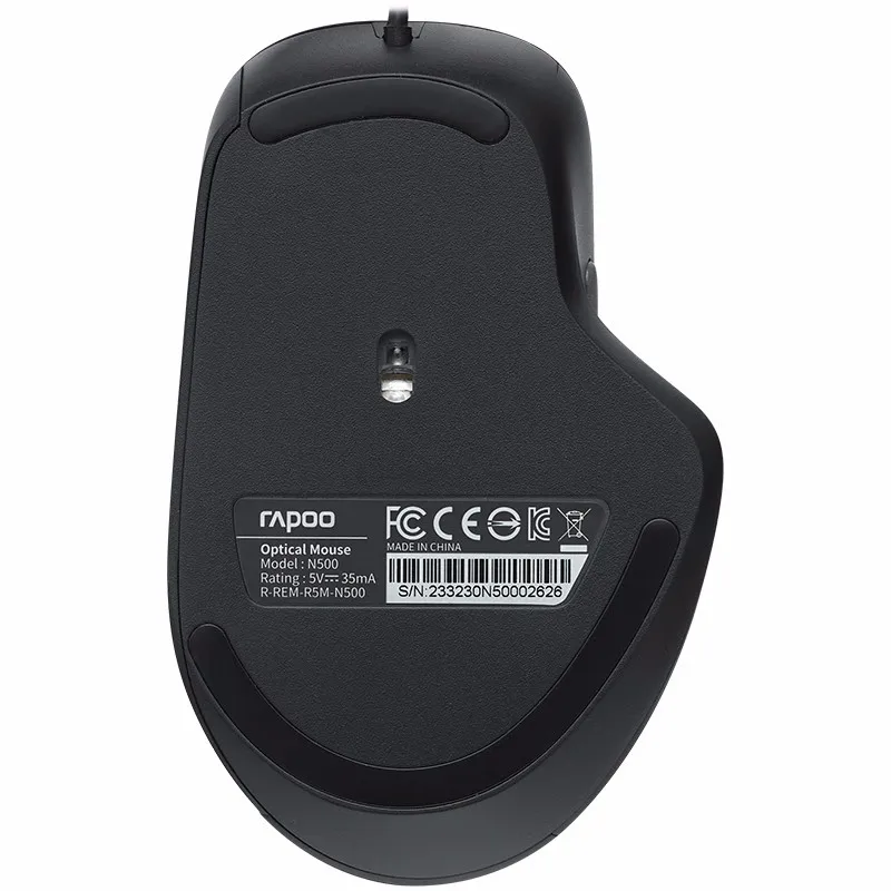 Rapoo N500 Wired Optical Mouse Office Mouse Notebook Mouse Computer Mouse 1200/1800/2400/3600 4 speed DPI Switchable  high preci images - 6