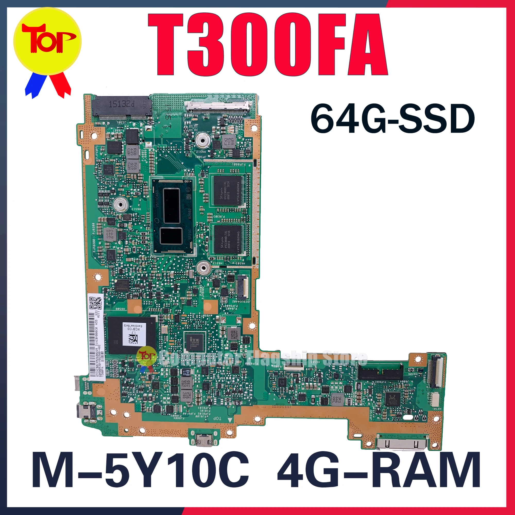 Материнская плата KEFU T300FA для ноутбука ASUS T300F T300 M-5Y10C 4G-RAM 64G-SSD материнская плата 100% рабочий
