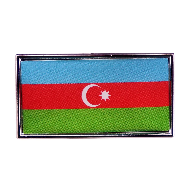 

Azerbaijani Flag Enamel Pin Wrap Clothes Lapel Brooch Fine Badge Fashion Jewelry Friend Gift