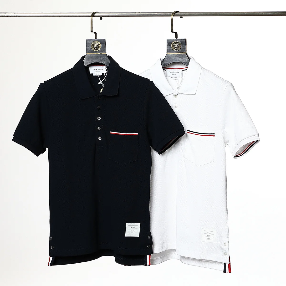 THOM BRUN's new TB lapel short-sleeve men's and women's casual polo shirt with pocket