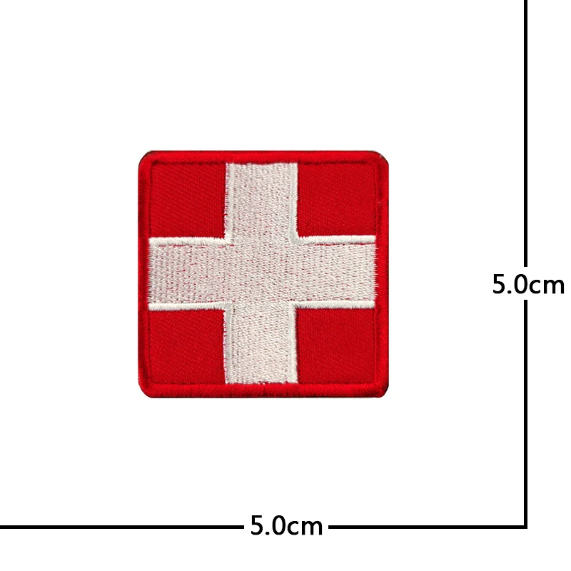 Медицинская вышитая нашивка с крючком и петлей аппликация нарукавник военная