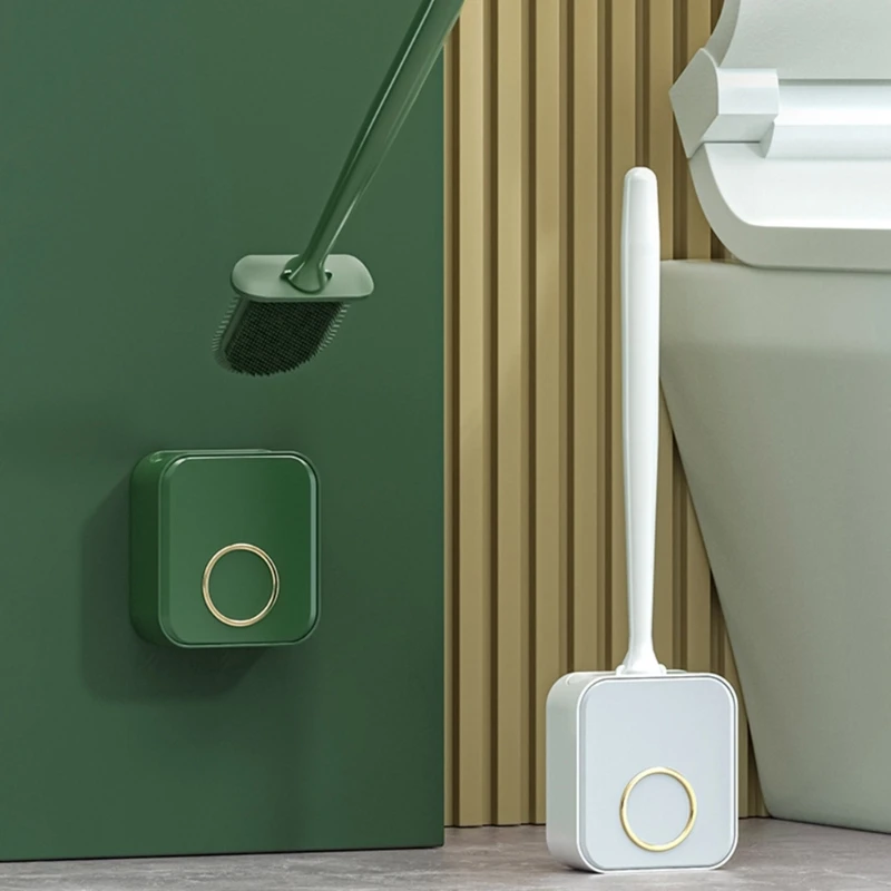 

Силиконовая щетка для унитаза, мягкая щетина, герметичная щетка с держателем, Быстросохнущий набор, аксессуары для ванной комнаты 87HA