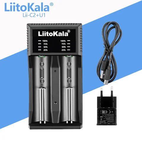 LiitoKala Lii-C2+U1 Умное зарядное устройство для аккумуляторов 1-5 шт.