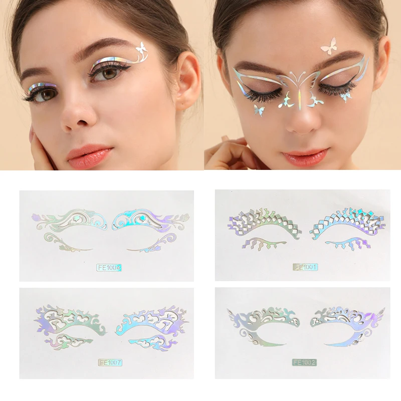 

Новые художественные украшения для лица, красочные наклейки для макияжа глаз, декоративный макияж для лица, Женский наклейки для подводки век, наклейки с татуировками