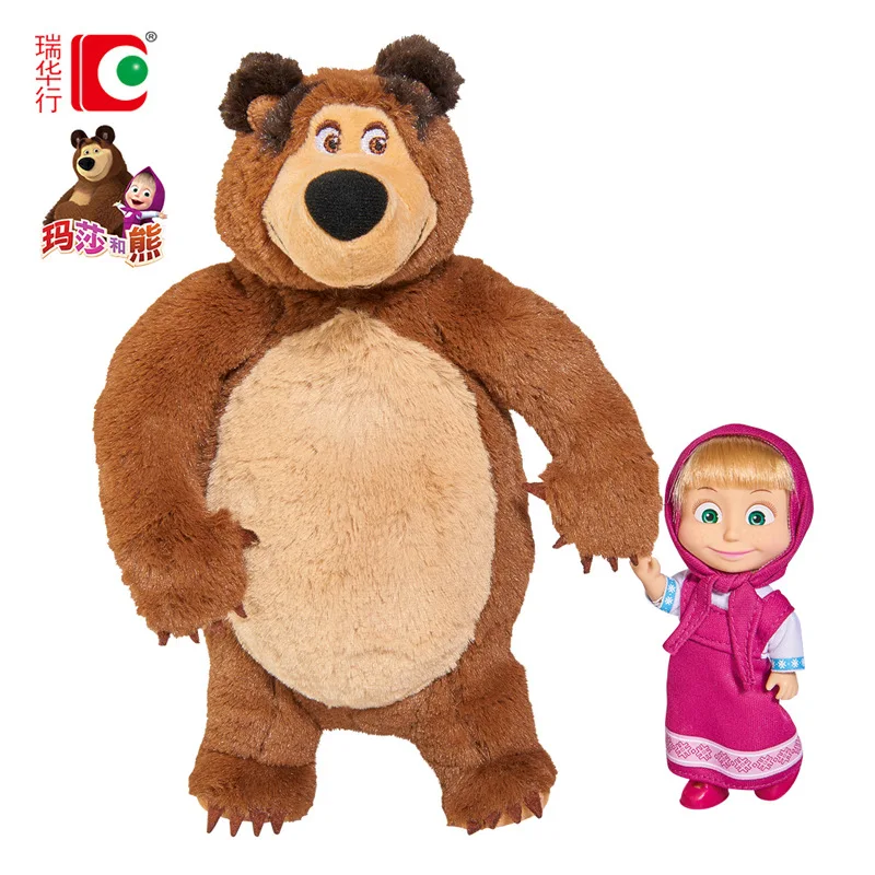 Фото Кукла MashaBear, плюшевая игрушка для девочек, детский подарок на день рождения, плюшевая подушка с медведем №3