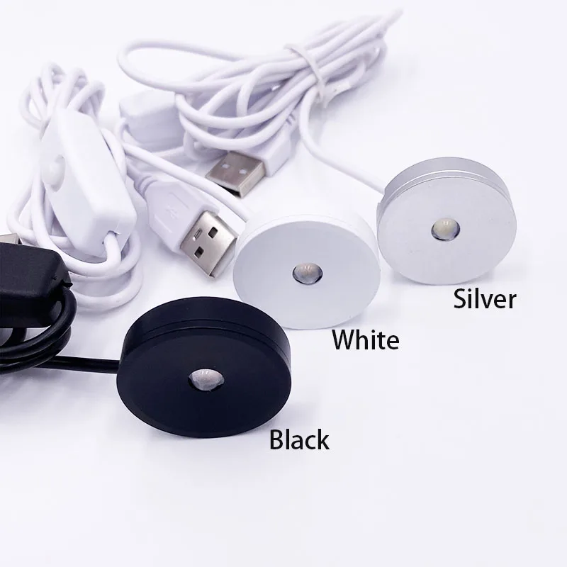 Фото USB светодиодный мини-прожектор 5V круглая Поверхностная Монтажная витрина для шкафа маленькое освещение потолочный светильник для домашнего использования с переключателем №4