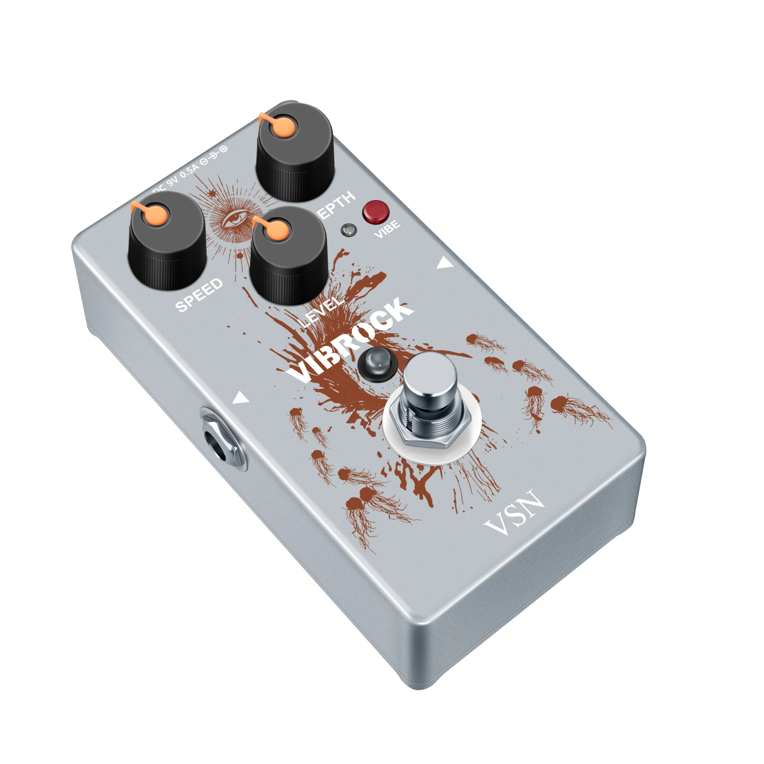 VSN RE-02 Vibrock Chorus&Tremolo Guitar Multi-Effect Pedal True Bypass Working On Both DC 9V Adaper& Battery For Outdoor Play