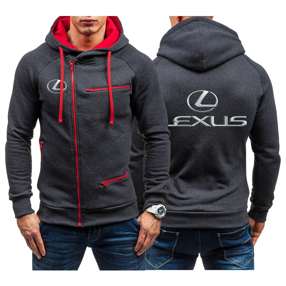 

2022 Men's sweatshirt LEXUS Logo Autumn Solid Hoodies Men coat Slim streetwear Hip hop Harajuku zipper sweatshirts