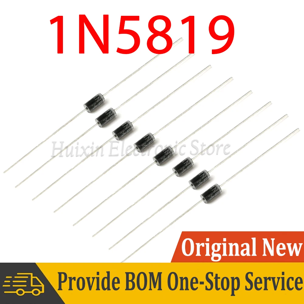

100pcs Rectifier Diode 1A 1000V DO-41 1N5819 IN5819 New and Original IC Chipset