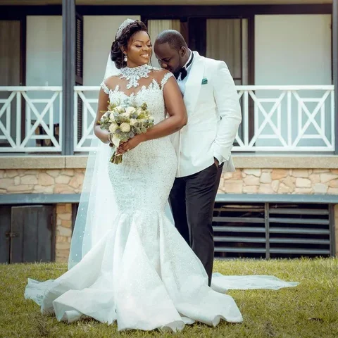 Свадебное платье LOVEYING русалка с кружевом