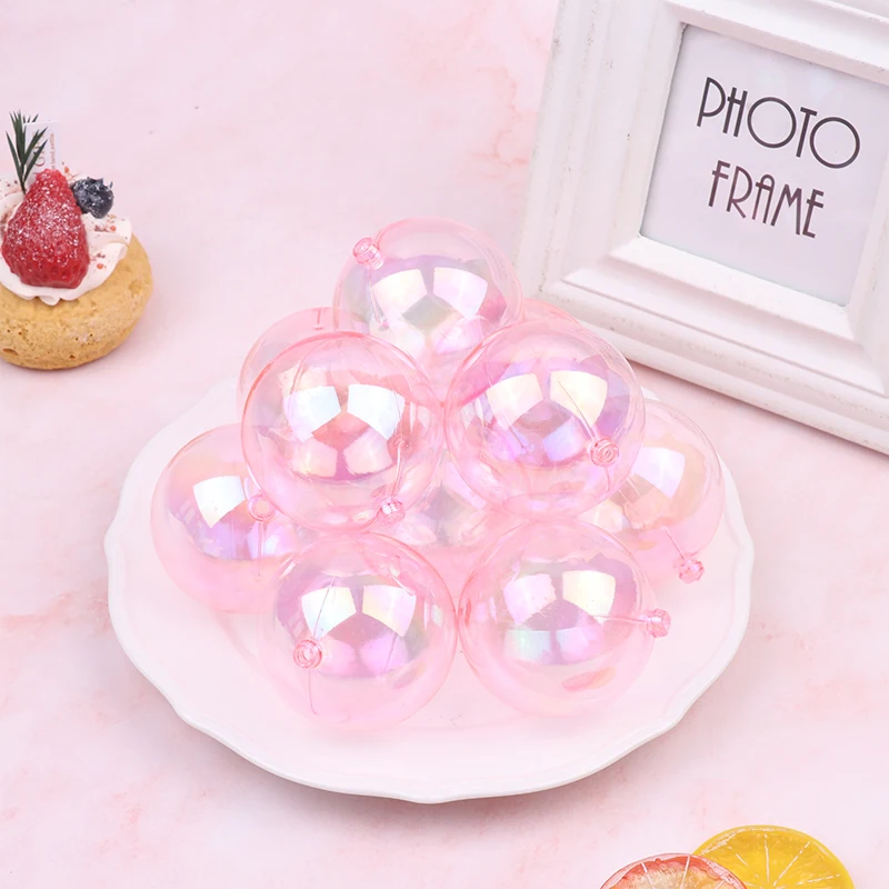 

10pcs 3/4/5/6cm Bubble Balls Cake Topper Colorful Plastic Ball Cake Decor Christmas Wedding Birthday Party Baking Ornament