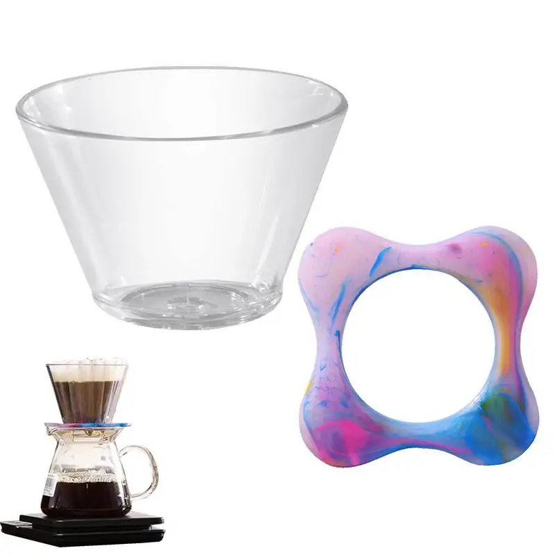 

Coffee Filter Holder Backlighting Rainbow Resin Reusable Coffee Filters Coffee Maker Portable Drip Coffee Brewer For Office Home