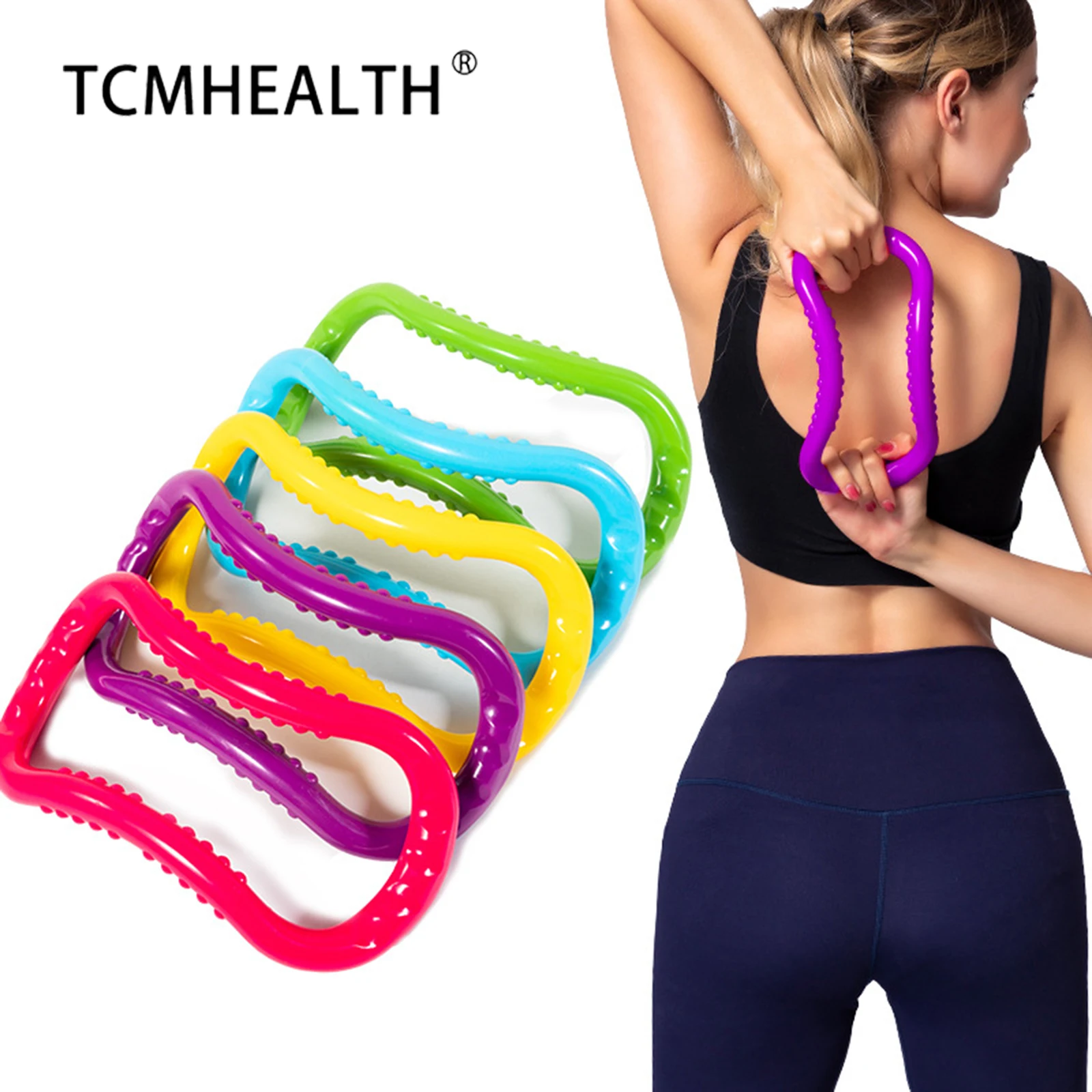 

TCMHEALTH Yoga Circle Pilates Stretch Ring Home Women Fitness Equipment Fascia Massage Body Workout Exercise Resistance Support