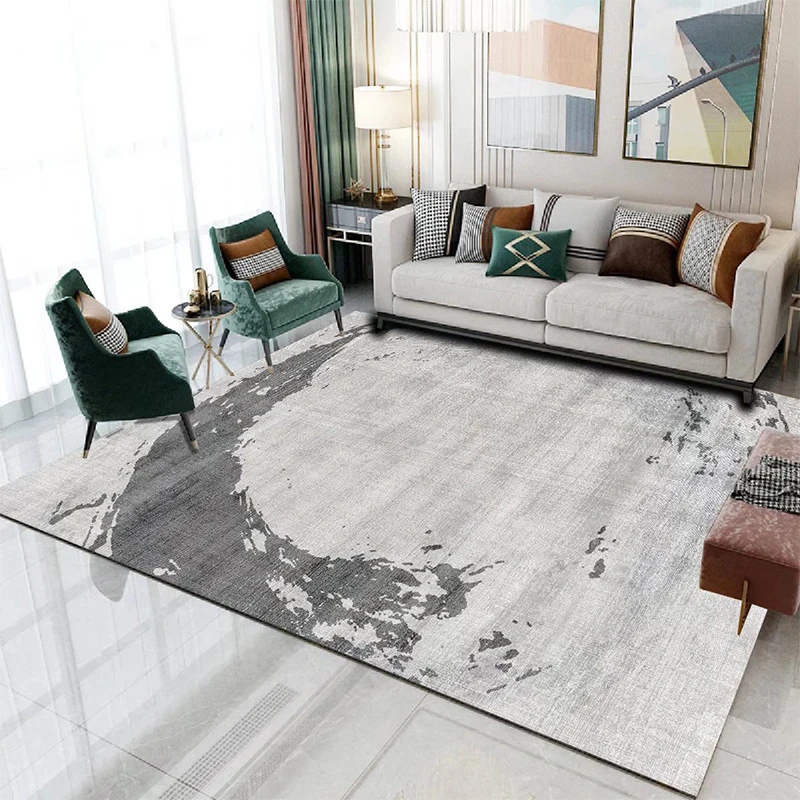

Office Study Rugs Modern Ink Living Room Carpet Abstract Light Luxury Coffee Table Rugs Non-slip Dirt-resistant Front Porch Mat