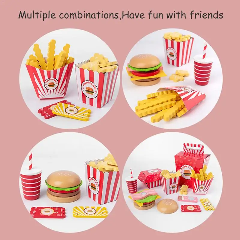 

Kid's Kitchen Set Girls Toys Fast Food Pretend Play Cooking Games Miniature Foods Toy Dishes Products For Children