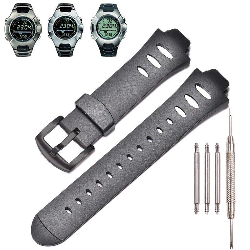 Rubber Strap Men For Suunto Observer SR X6HRM Outdoor Sports Waterproof Silicone Band Female Watch Accessories Wristband Buckle