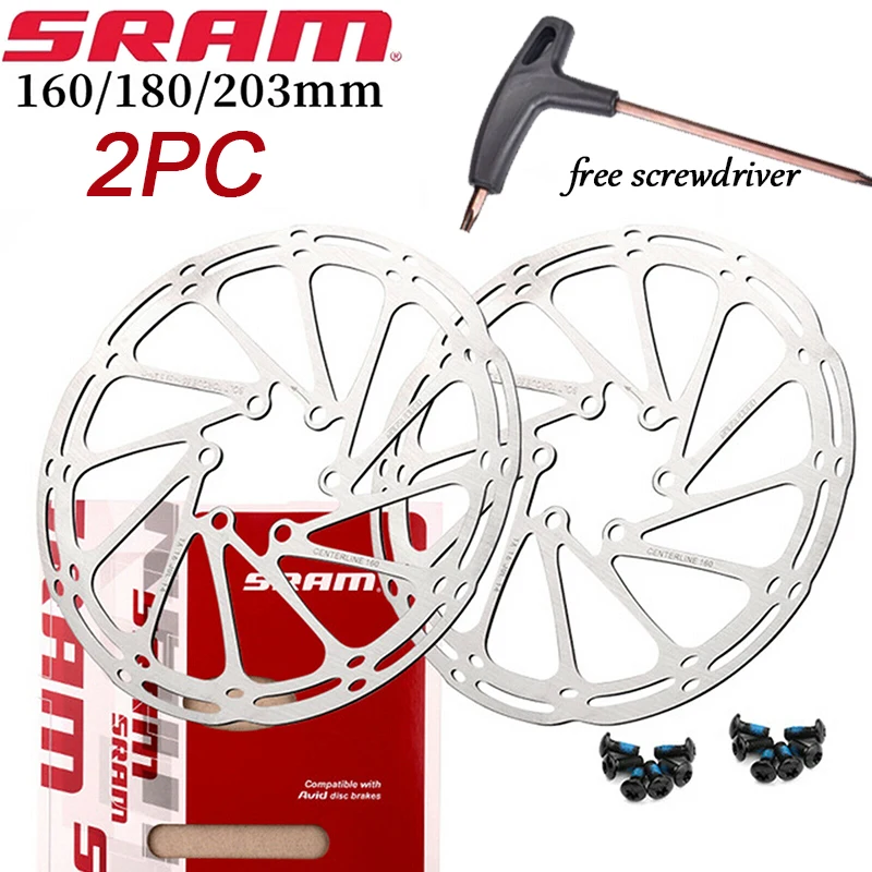 

2pc SRAM Bike Disc Brake Rotor 160/180/203mm Bicycle Centerline Rotor Heat Dissipation MTB Rotors Bike Hydraulic Brake Rotors