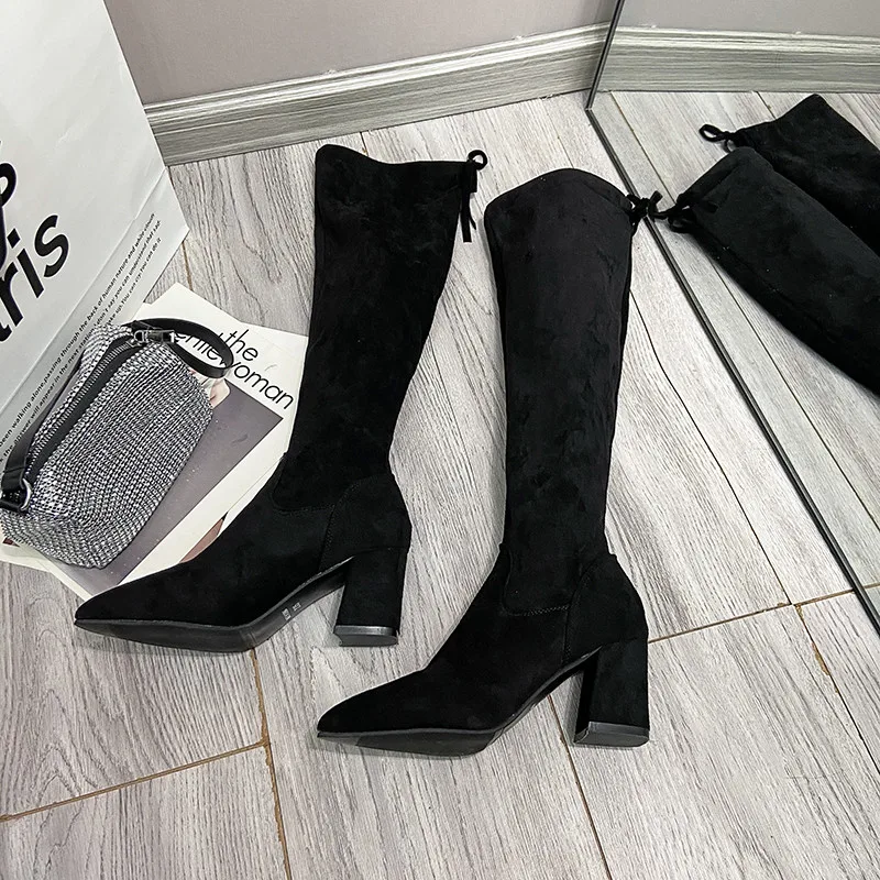 

2023 New Spring and Autumn Slim Boots Sexy Knee High Women's Snow Boots Women's Fashion Thigh High Boots Women's Shoes