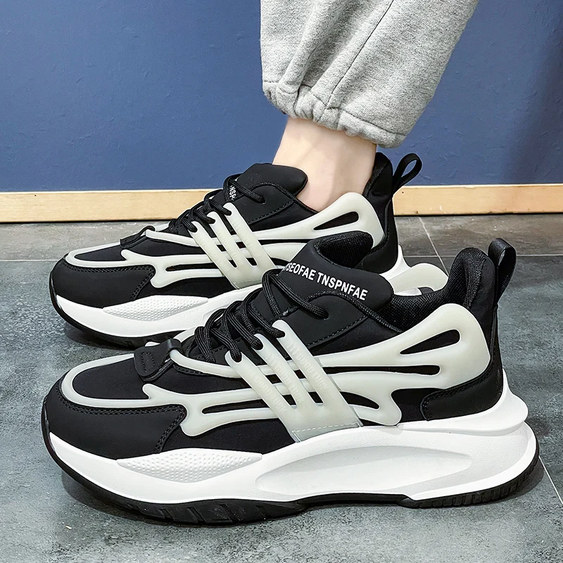 Punk Sneakers Men 2023 Trend Casual Shoes For Men Chunky Walking Sneakers Men New Basketball Sport Running Sneakers Shoes Male