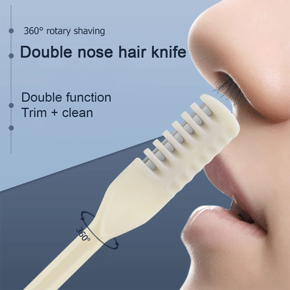 

Portable Manual Nose Hair Trimmer Washable for Men and Women with Storage Box Waterproof Double Head Nose Hair Removal