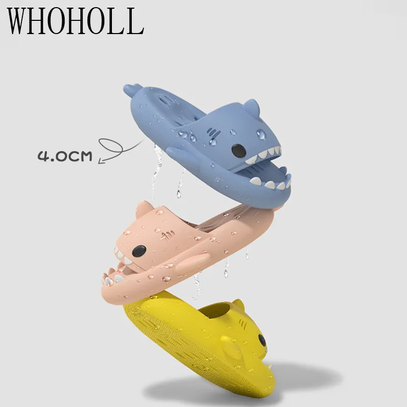 Man Women Cartoon Shark Slipper Bathroom Adult Couples Non Slip Bathroom Hollow Out Slippers Indoor Home Funny Slides Sandals