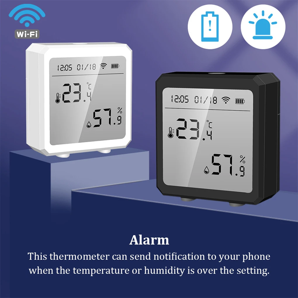 

Smart WiFi Thermometer Hygrometer Alarm Temperature Humidity Sensor