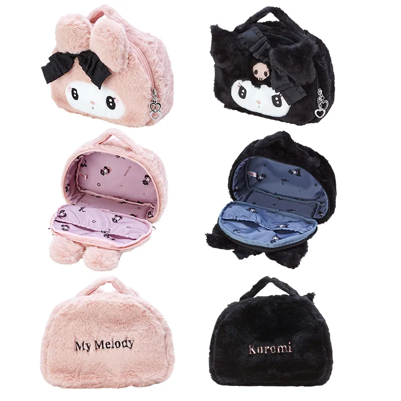

Новинка Kawaii аниме Sanrioed мультфильм MyMelody Kuromi Cinnamoroll косметичка плюшевая сумочка сумка для хранения для девушек подарок сердце