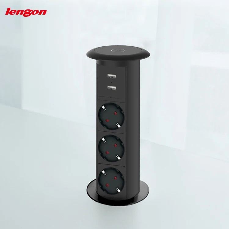 

Kitchen Used Desk Power socket USB Controlled power strip motorized pop up socket with USB Wireless charger