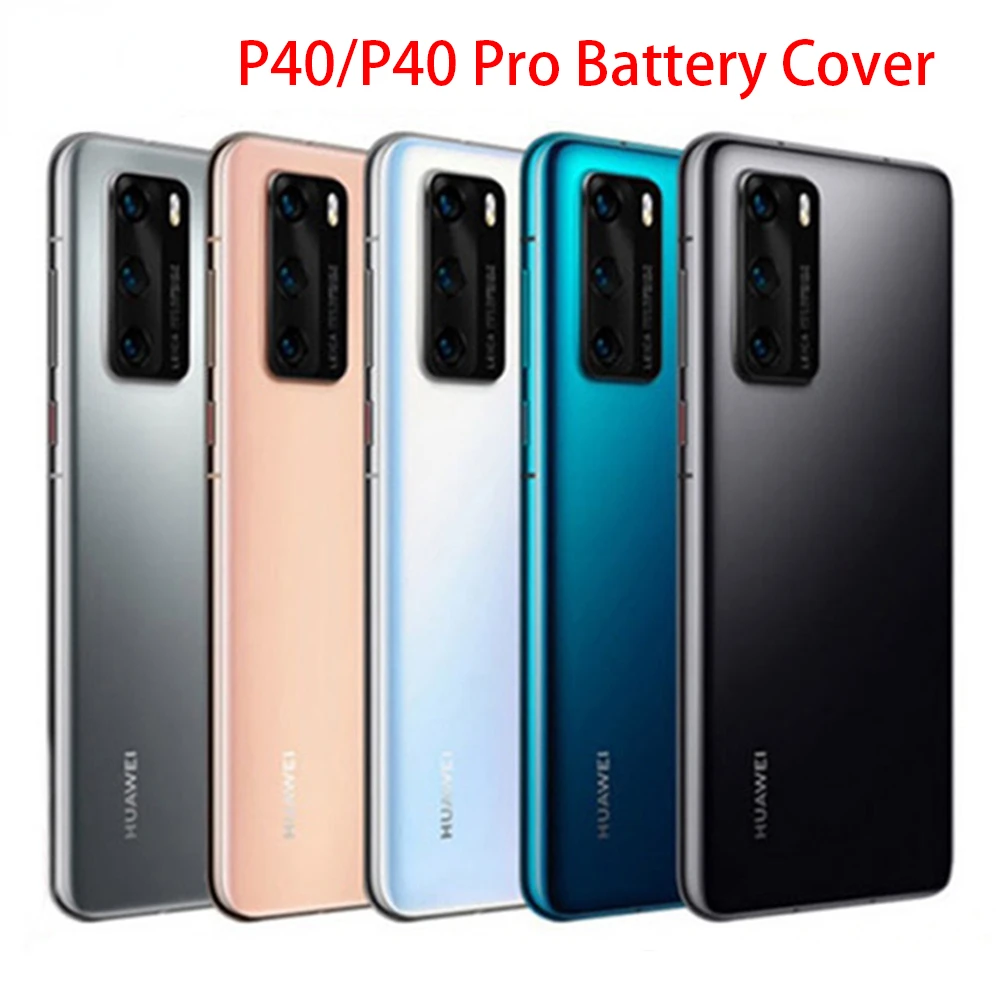 

For Huawei P40 Pro/P40 Glass Back Battery Cover Rear Door Housing Case For Huawei P40pro P 40 Repair Panel Part With Logo