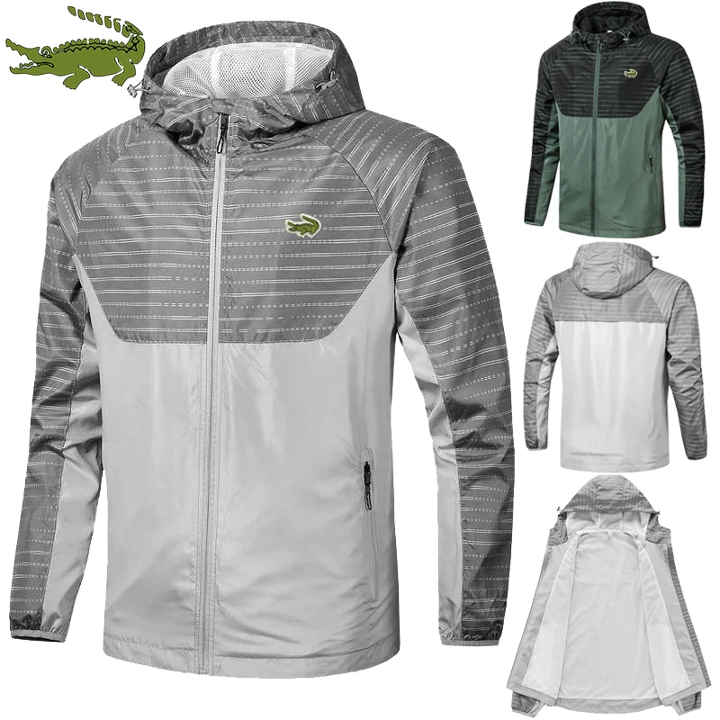 

Hiking Hooded Jackets Breathable Quick Dry Riding Outdoor Sport Windbreaker Climbing Trekking Fishing Sun Protection Clothing