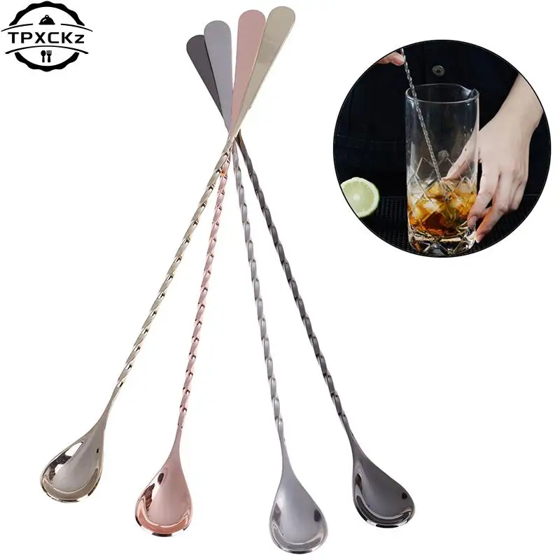 

Stainless Steel Drink Stirring Sticks Spoon Cocktail Spoon Spiral Kitchen Utensils Double Stick Stir Stick Cocktail Bar Bar Tool