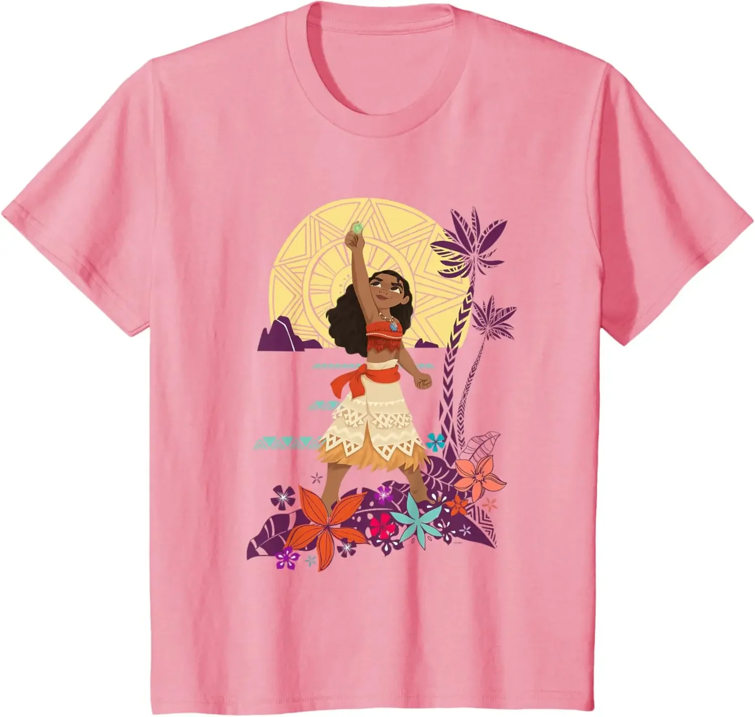 Фото Горячая модная повседневная футболка Disney Princess Moana Heart of Te Fiti, S-6XL, четыре сезона №5