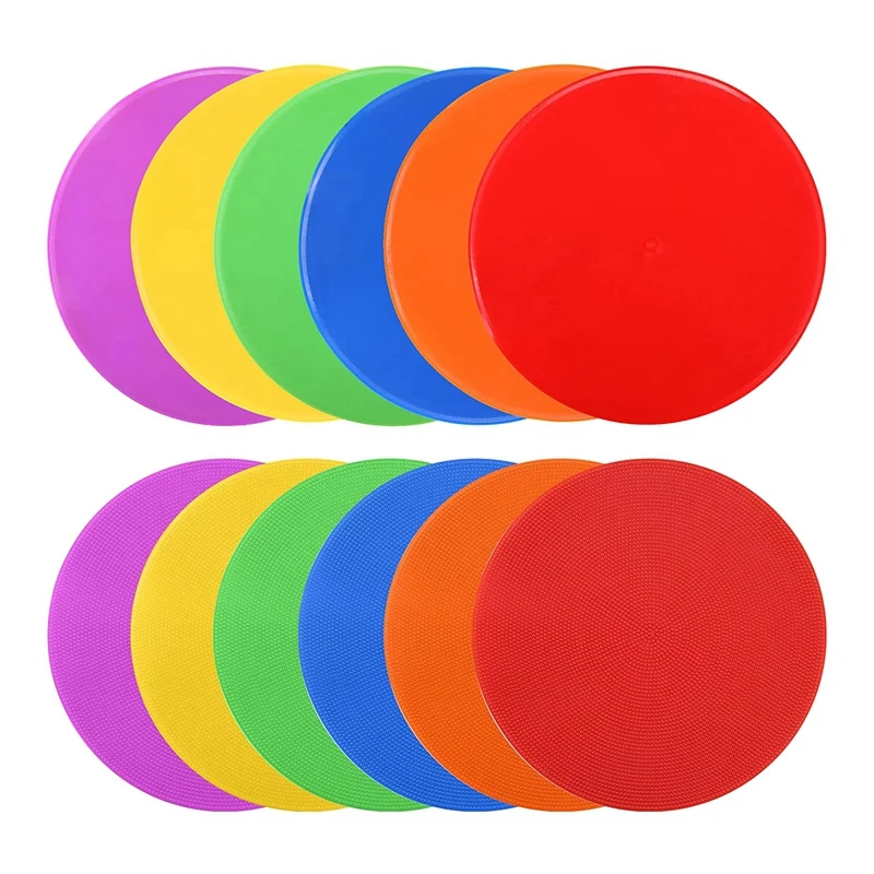 

12 Pack 9 Inch Spot Markers Floor Dots Non Slip Agility Markers For Football, Basketball Training School Activities